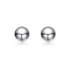 Guili Sterling Silver White Gold Plated Round Ball Stud Earrings, Available in 4MM, 5MM, 7MM - Elegant & Classic Design for Effortless Everyday Style - 2 of 2