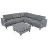 6-Piece Corduroy Modular Sectional Sofa with Ottoman - 4 of 4
