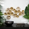 17"x30" Metal Floral Textured Overlapping Disk Wall Decor with Cutouts Gold - Olivia & May: Contemporary Iron Botanical Artwork - 2 of 4