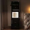 Small Vanity Desk with Mirror and LED Lights, Makeup Table with Charging Station and Storage Shelves, Black - 4 of 4