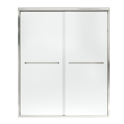 ONWITH 46 in. - 48 in. W x 72 in. H Sliding Framed Shower Door in Brushed Nickel with Clear Glass