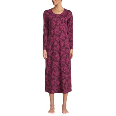 Lands' End Women's Cotton Long Sleeve Midcalf Nightgown