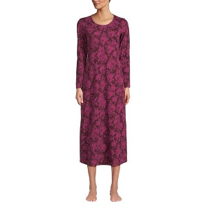 Lands' End Women's Cotton Long Sleeve Midcalf Nightgown - 1 of 3