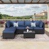 Rbied 7-Piece Wicker Outdoor Sofa Sectional Set Conversation Sets with Cushions and Footstool - 3 of 4