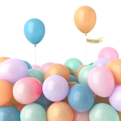 PartyWoo Balloons Pastel Rainbow Color Small Mini 5 Inch 120 pcs