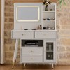 FONTOI 58.5"W Makeup Vanity Desk with Mirror Adjustable Length and Ample Storage for Bedroom Dressing Room, White, 58.5"*15.8"*52.3" - 2 of 4