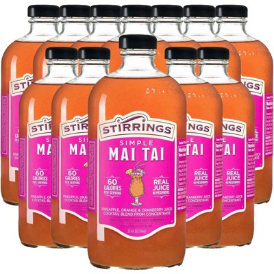 Stirrings Simple Mai Tai Cocktail Mix 750ml Bottles - Real Juice No Preservatives - 60 Calories - Drink Mixer