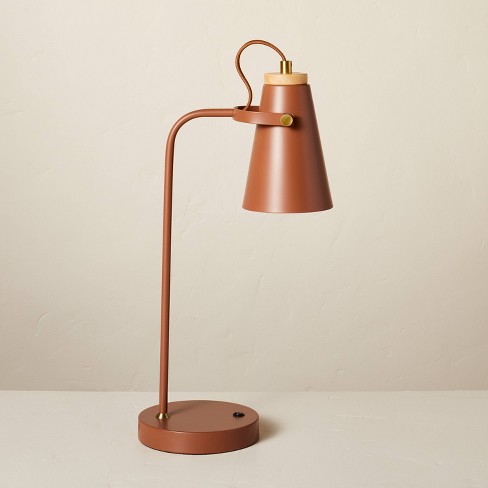 20 Metal Task Lamp with USB Port Terracotta Brown (Includes LED Light  Bulb) - Hearth & Hand™ with Magnolia