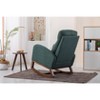 Okak Modern Rocking Accent Chair Armchair with Side Pocket and Wood Legs Comfy High Backrest Glider Chair for Bedroom Lounge Nursery, Emerald - 2 of 4