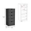 CAVINAS  5 Drawers Dresser for Bedroom,Modern Drawers with Free Handle for Kids Room,Living Room,Entry and Hallway,White/Black/Brown - 3 of 4