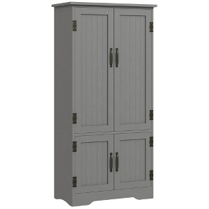 Okak Floor Sideboard Cabinet 48.5" Kitchen Pantry Farmhousewith 2 Adjustable Shelves and 4 Beadboard Doors - 1 of 4