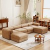 Oversized 142.5" Chenille Modular U-Shaped Sectional Sofa with Cylindrical Cushios and Storage Seat, 6-Piece Free combination Sofa - 3 of 4