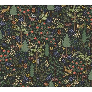 Rifle Paper Co. Woodland Black Peel and Stick Wallpaper: Self-Adhesive Animal Icon, Multicolor, 45 Sq Ft Coverage - 1 of 4