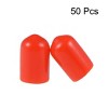 Unique Bargains Rubber Vinyl Round Tube Bolt Thread Protectors End Caps Cover Red 50 Pcs - 2 of 4