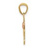 Black Bow Jewelry 14k Yellow Gold and Rose Gold #1 Grandma with Rose Pendant, 22mm - 2 of 4