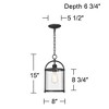 John Timberland Modern Outdoor Ceiling Light Hanging Black 15" Cylindrical Glass for Exterior House Porch Patio Deck - 4 of 4