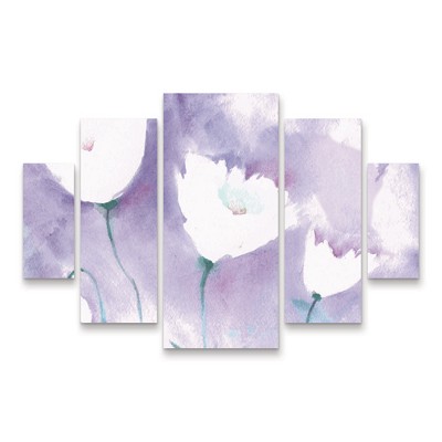 Trademark Fine Art -Sheila Golden White Poppy #1  Panel Set Art