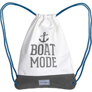 Pavilion Gift Company - Boat Mode - 13" x 17" Canvas Drawstring Bag - Handbags - 1 of 4