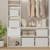 Aoibox Foldable Storage Bin Cube Organizer Basket with Flip-Top Lid 2 Handles Decorative Boxes for Shelves White 2 Pack - 2 of 4