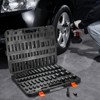 VEVOR 3/8" & 1/2" Drive Impact Socket Set, 59PCS Socket Set SAE 5/16" to 1-1/4" and Metric 6-32mm, 6 Point Cr-Mo Alloy Steel for Auto Repair,BLACK - 2 of 4