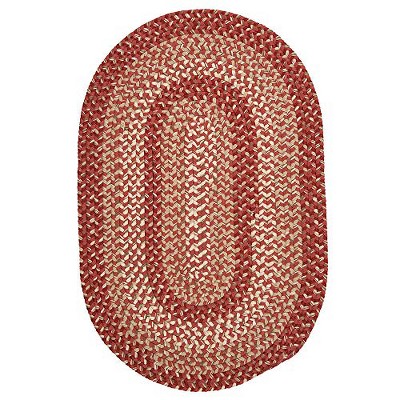 Colonial Mills Braxton Braided Rug, Red 4x6, Oval Shape