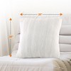 Cheer Collection Luxurious Faux Fur Throw Pillows Set of 2 - White (20" x 20") - 3 of 4