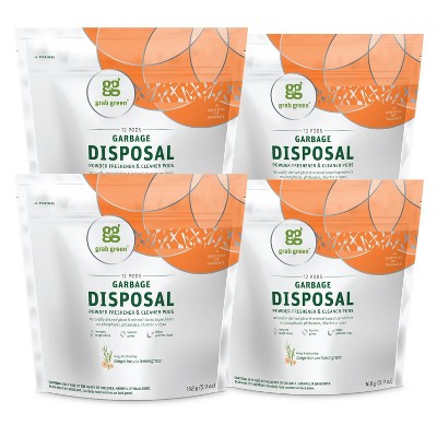 Grab Green Garbage Disposal Freshener & Cleaner Pods, Tangerine with Lemongrass Scent