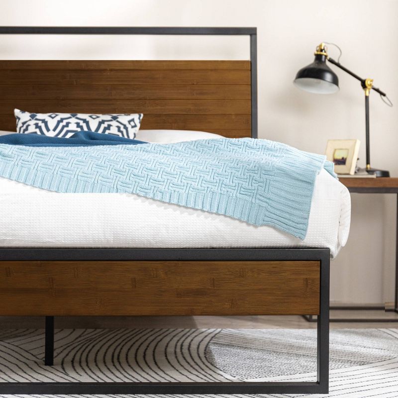 Suzanne Bamboo and Metal Platform Bed Frame with Headboard - Zinus, 5 of 8