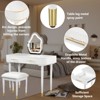 Infurnic Modern Vanity Tables Set with Mirror Touch Screen Lighted Mirror, Dressing Table and Cushioned Stool Set with Drawers, White, 40"*17“*51” - 4 of 4
