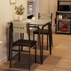 WhizMax Dining Table Set for 2 with Square Wood Top and Cushioned Chairs, 3 Piece Kitchen & Dining Room Sets for Small Space, Apartment - 2 of 4