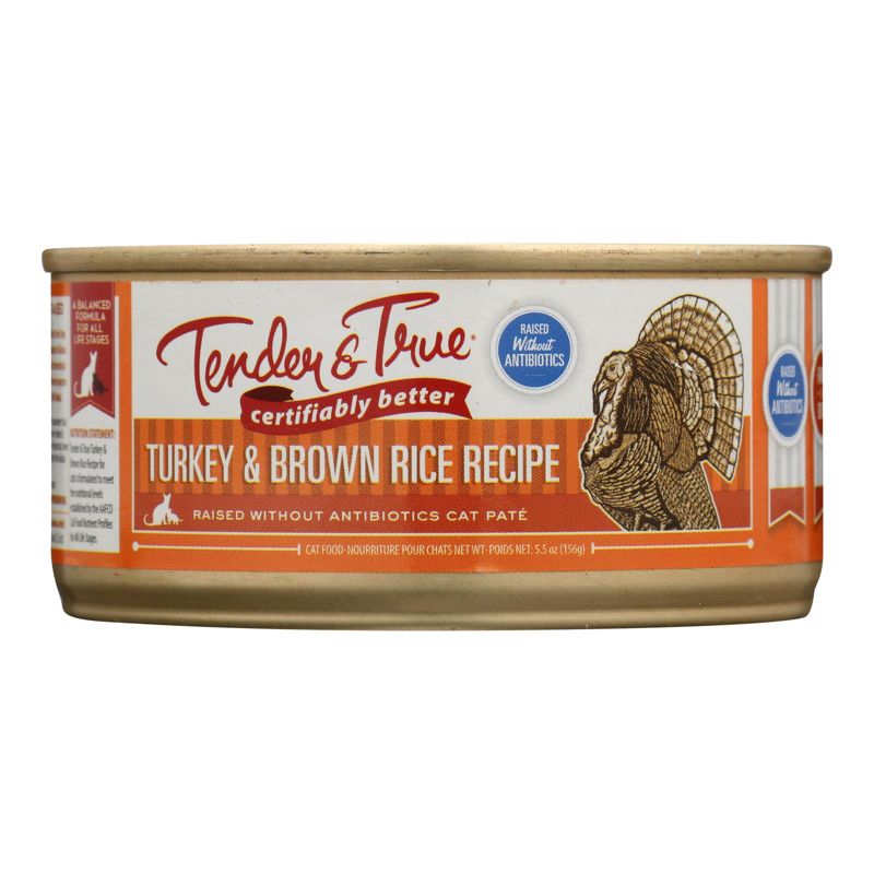 Tender & True Turkey and Brown Rice Recipe Wet Cat Food - Case of 24/5.5 oz, 2 of 8