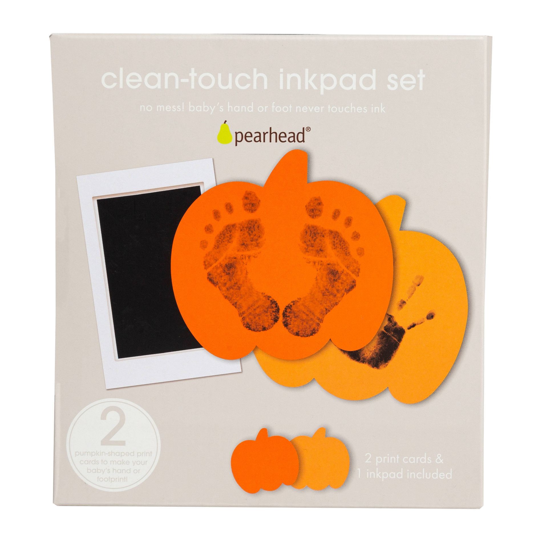 Pearhead Halloween Pumpkin Clean-Touch Ink Pad Kit for Babies - 3pc