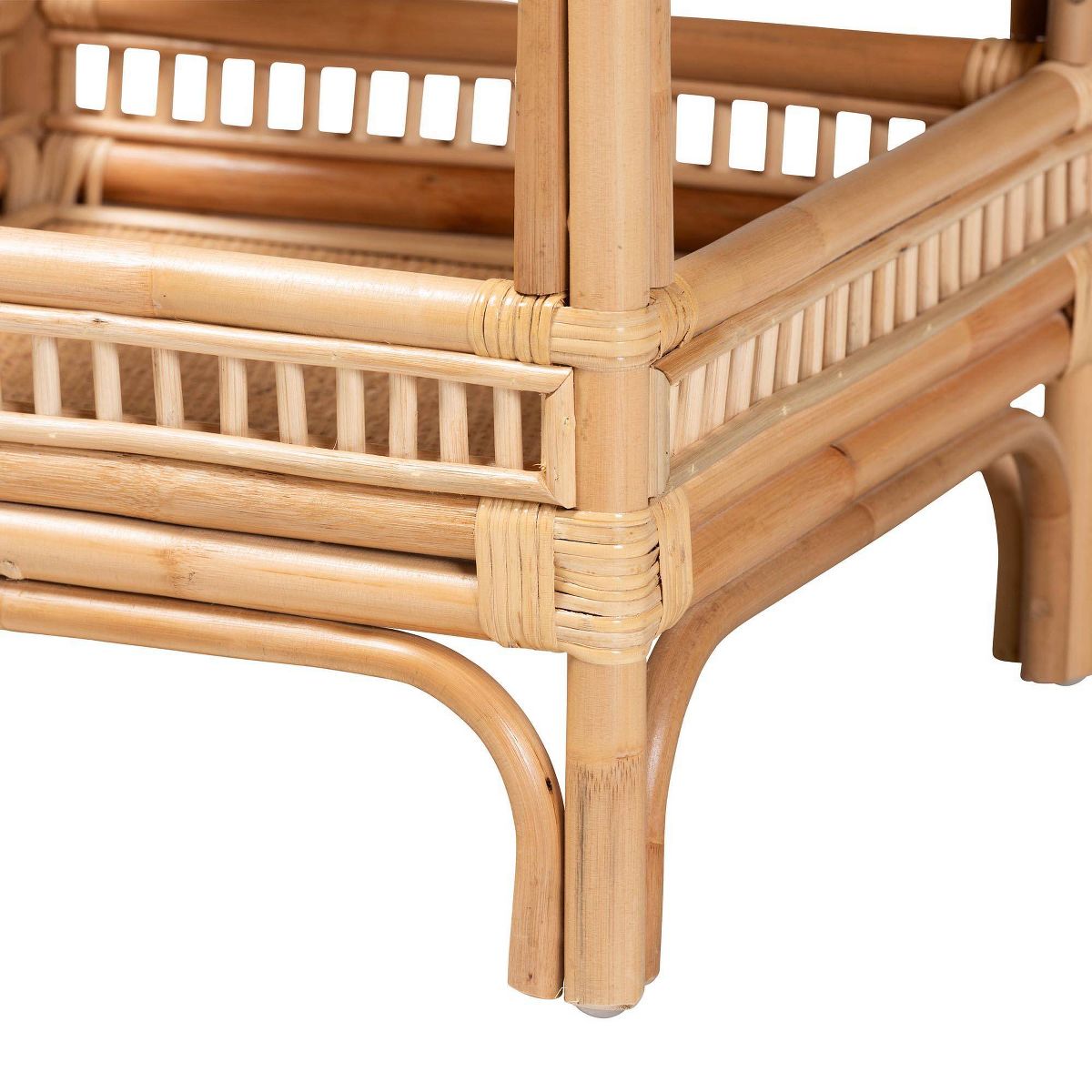 bali & pari Lombok Natural Rattan End Table Natural: Bohemian Style, Handcrafted, No Assembly Required - thumbnail 5