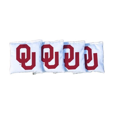 NCAA Oklahoma Sooners Corn-Filled Cornhole Bags White - 4pk