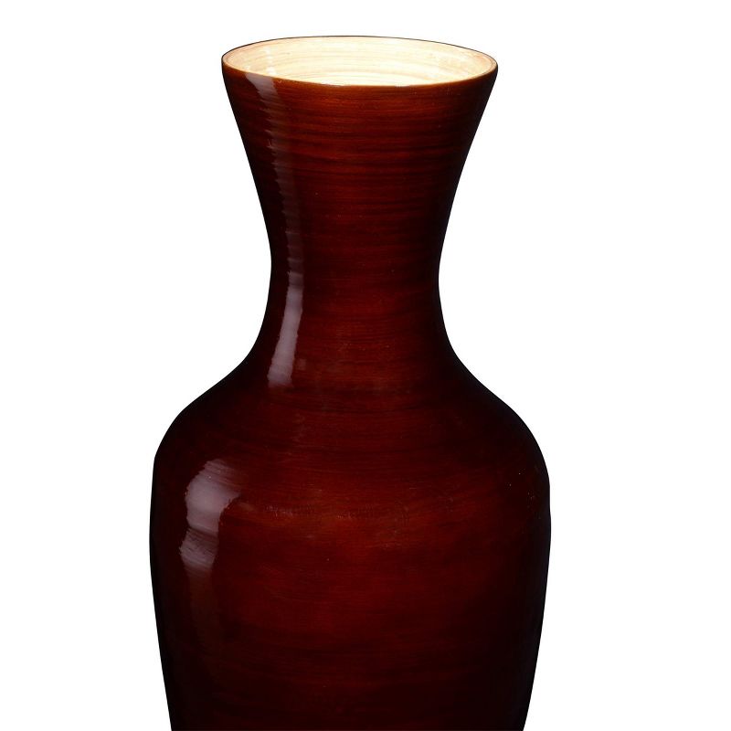 Villacera Handcrafted 18” Tall Brown Bamboo Vase | Decorative Jar Vase for Silk Plants, Flowers, Filler Decor | Sustainable Bamboo, 4 of 8