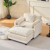 Airsurfer 39.4" Modern Chenille Accent Chair with Ottoman, Beige Living Room Club Chair for Reading & Bedroom - 2 of 4