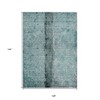 Teal Blue Aqua And Charcoal Abstract Washable Indoor Outdoor Area Rug - 3 of 4