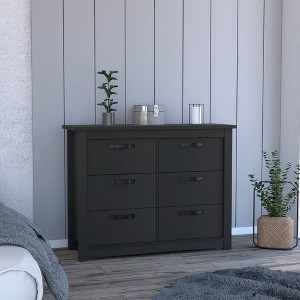 Depot E-Shop Six Drawer Double Dresser, Four Legs, Superior Top, Metal Hardware - 1 of 4