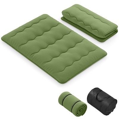 Costway Twin/Full/Queen Futon Mattress Japanese Floor Sleeping Pad Washable Cover Carry Bag Green