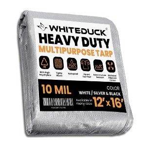 WHITE DUCK 6 oz Poly Tarpaulin Heavy-Duty Waterproof All-Weather Tarp for Construction, Farm, Commercial or Outdoor Use with Brass Eyelets - 1 of 4