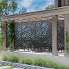 SpassWay 35" x 72" Black Metal Garden Trellis Privacy Screen Indoor Outdoor Room Divider Lattice Panel - 4 of 4