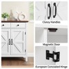 Rustic White and Honey Brown Farmhouse Buffet Cabinet - Features Drawer, Adjustable Shelf, and Barn Door Accent for Stylish Sideboard Storage - 3 of 4