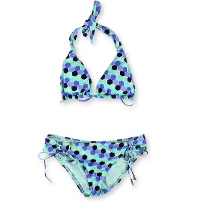 bar III Womens Hexagon Side Tie 2 Piece Bikini