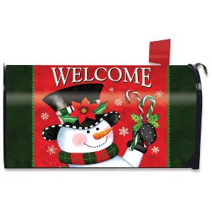 Briarwood Lane Mailbox Cover  - Standard Size - Christmas Snowman Welcome For Christmas Mailbox Cover - 1 of 3