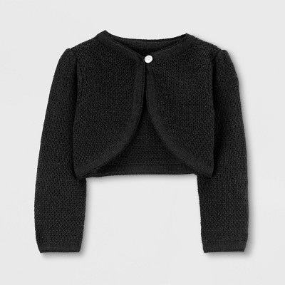 little girls black cardigan