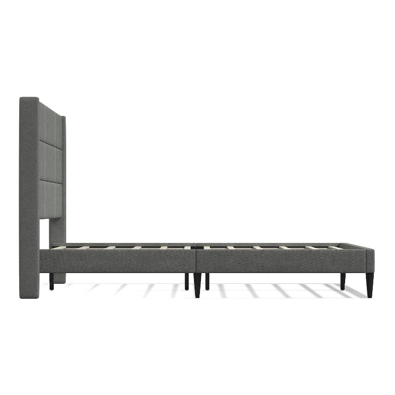 Glenwillow Home Pax Upholstered Platform Bed Frame, Sleak Wingback, Mattress Foundation, No Box Spring Needed, Easy Assembly, 4 of 8