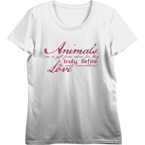 "Animals Are A Gift From Above" Women's Crew Neck Short Sleeve Top - 1 of 3