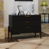 FUFU&GAGA Contemporary Black Standing Dresser with Geometric Texture & Golden Handles for Bedroom and Closet Storage - 3 of 4