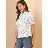Allegra K Women's Point Collar Short Sleeve Floral Print Button-Down Shirt - 4 of 4