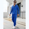 Coolmee 2 Piece Set for Men Casual 1/4 Zip Track Suits Set Long Sleeve Quarter Pullover Jogging Suits - 2 of 4